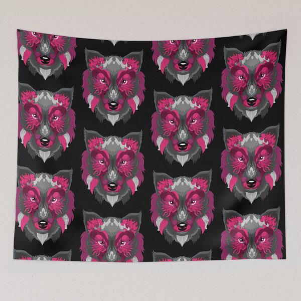 Item preview, Colorful wolf head, ethnic wolf, pink wolf head designed and sold by GreyStanzione1.