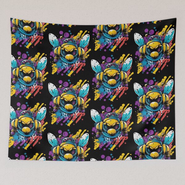 Item preview, Robot bee graffiti, colorful robot bee, watercolor robot bee designed and sold by GreyStanzione1.