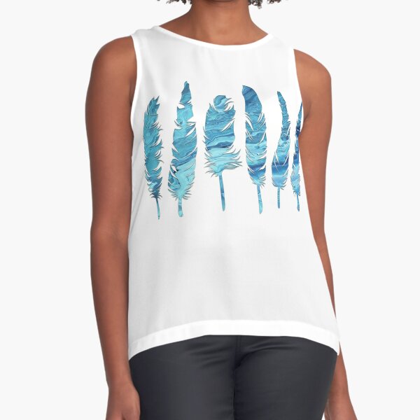 Birds of a Feather: Teal Geode Sleeveless Top