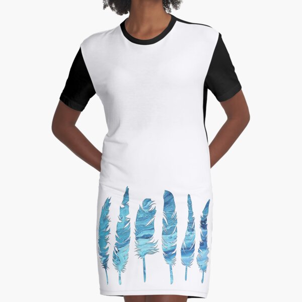 Birds of a Feather: Teal Geode Graphic T-Shirt Dress
