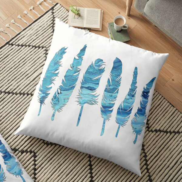 Birds of a Feather: Teal Geode Floor Pillow