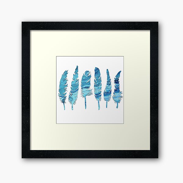 Birds of a Feather: Teal Geode Framed Art Print