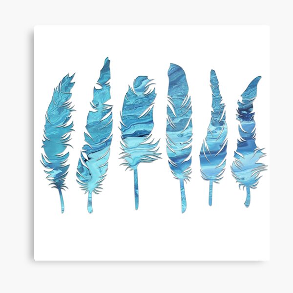 Birds of a Feather: Teal Geode Metal Print