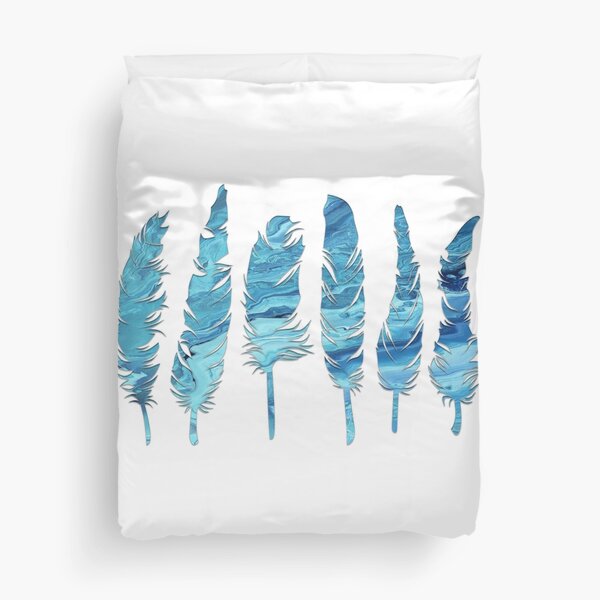 Birds of a Feather: Teal Geode Duvet Cover