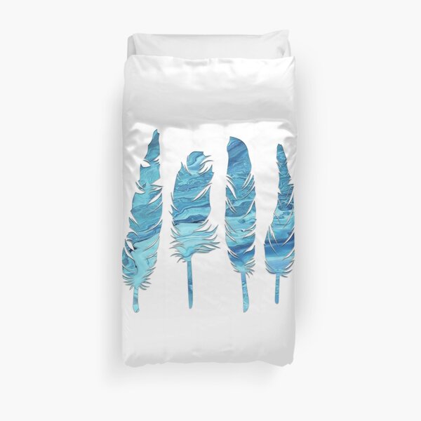 Birds of a Feather: Teal Geode Duvet Cover