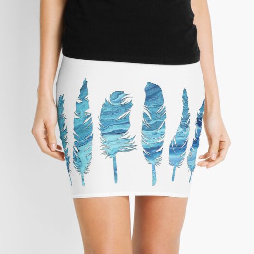 Birds of a Feather: Teal Geode Mini Skirt