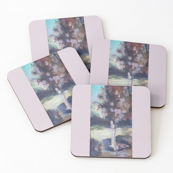 Item preview, Camellias by Pond in Oil on board. designed and sold by JessicaKeegan.