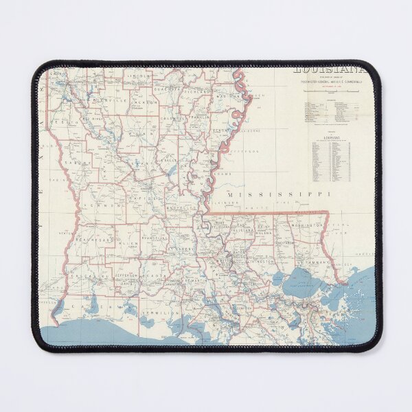 Item preview, Vintage Louisiana Postal Routes Map (1960) designed and sold by BravuraMedia.