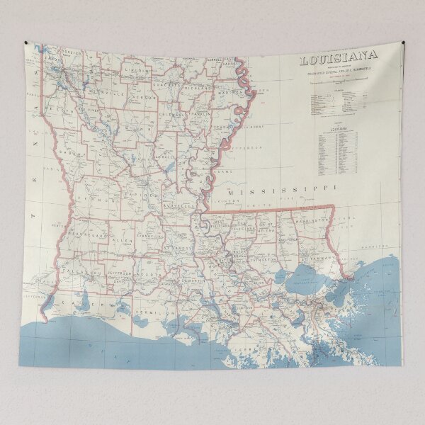 Item preview, Vintage Louisiana Postal Routes Map (1960) designed and sold by BravuraMedia.