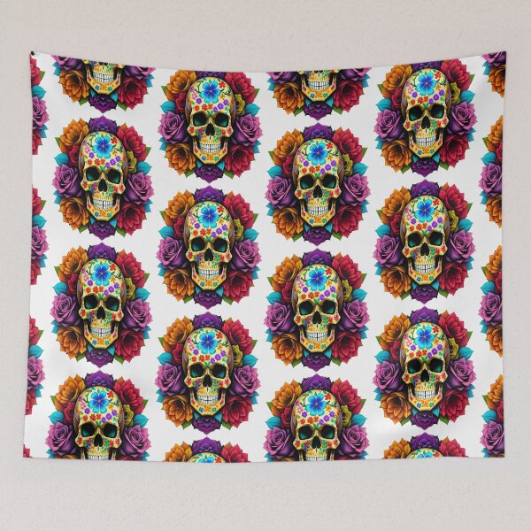 Item preview, Celebration smiling skull ( eternal life ) designed and sold by oumadane.