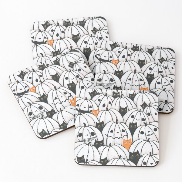 Item preview, Cats in the White Pumpkin Patch designed and sold by KilkennyCat Art.