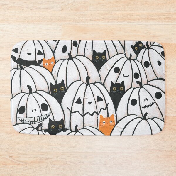 Item preview, Cats in the White Pumpkin Patch designed and sold by KilkennyCat Art.
