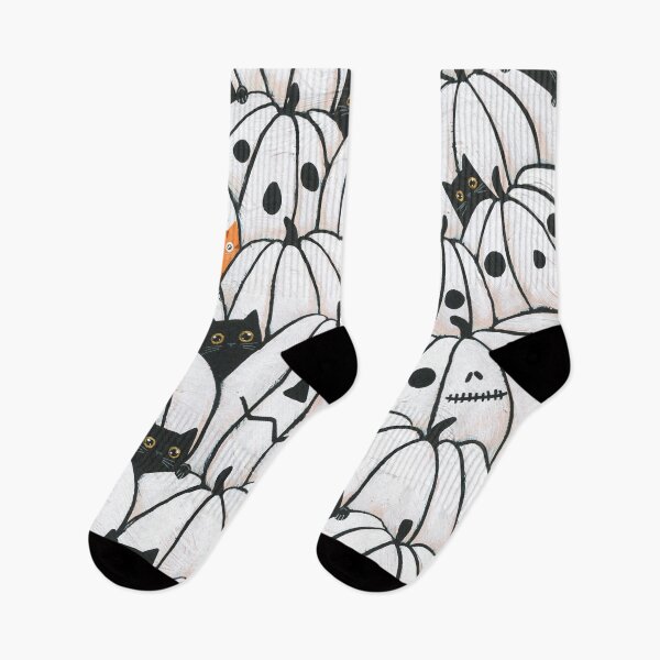 Item preview, Cats in the White Pumpkin Patch designed and sold by KilkennyCat Art.