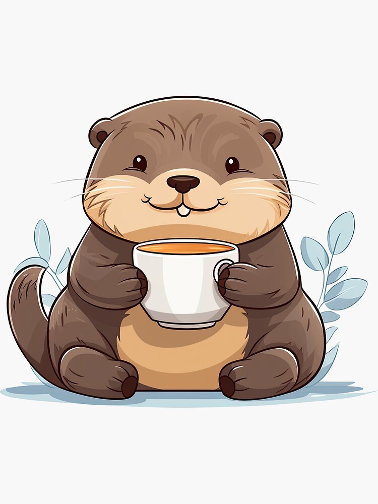 Sitting Otter and Raccoon Sticker Set of 2 / Cute Animal Stickers / Water  Bottle Laptop Desk Notebook Phone Case Stickers / Vinyl Stickers 