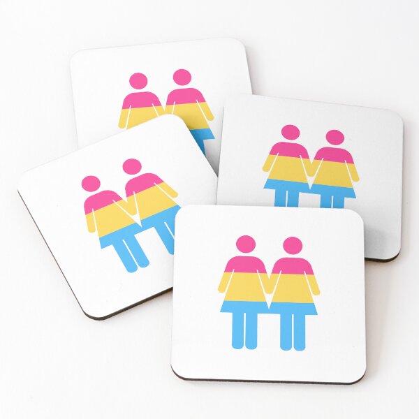 Item preview, pan flag pansexual woman couple or best friends bathroom sign designed and sold by saint-shores.