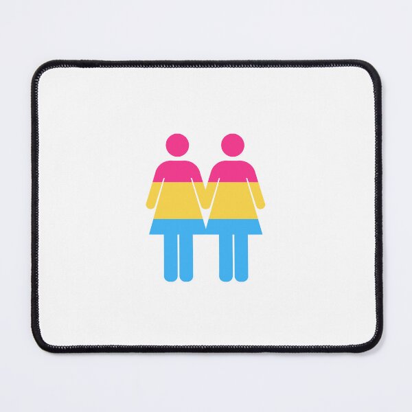 Item preview, pan flag pansexual woman couple or best friends bathroom sign designed and sold by saint-shores.