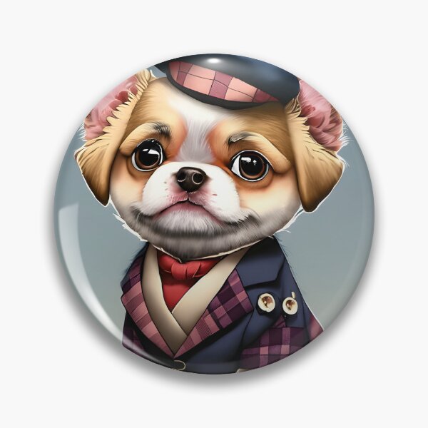 Item preview, Cute Anime Terrior British Dog in Plaid Suit designed and sold by ScarletGoldenOx.