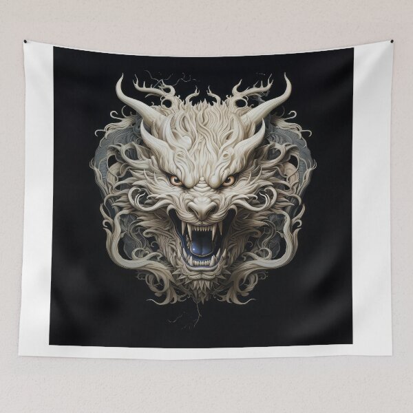 Item preview,  Majestic White Dragon Head Sculpture - Unleash the Power and Presence of Mythical Creatures! designed and sold by Ins-by-NP.