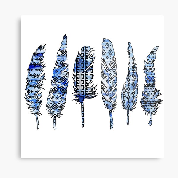Birds of a Feather: Icy Blue Swirl Metal Print