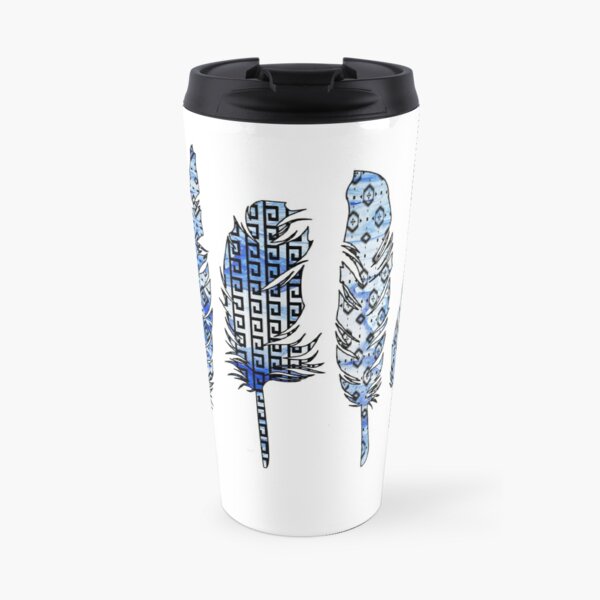 Birds of a Feather: Icy Blue Swirl Travel Coffee Mug