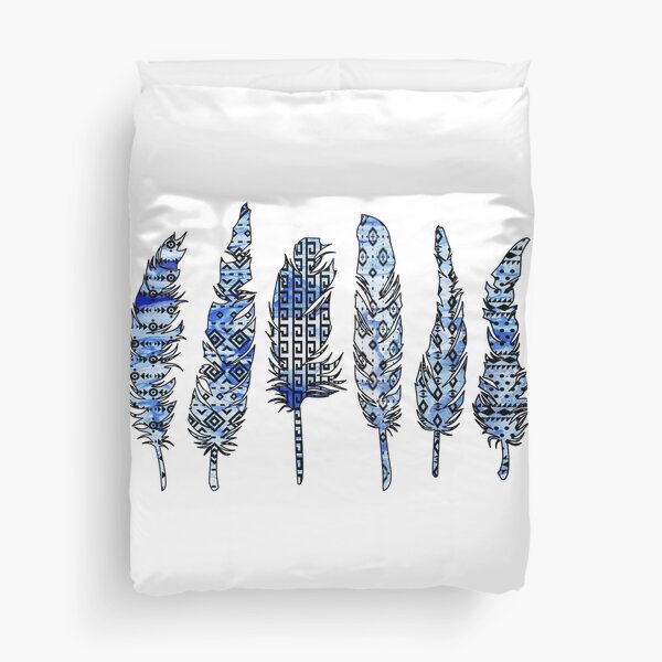 Birds of a Feather: Icy Blue Swirl Duvet Cover