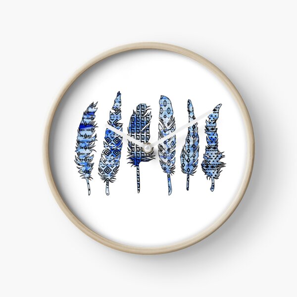 Birds of a Feather: Icy Blue Swirl Clock