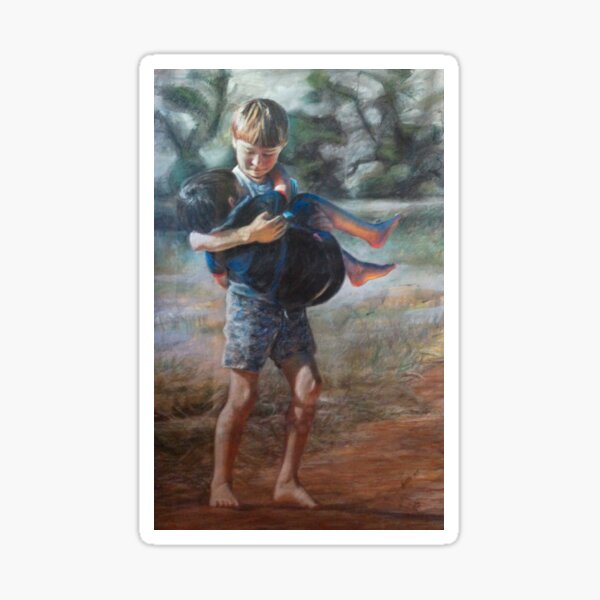 Item preview, He Aint Heavy - by Adelaide Artist Avril Thomas at Magpie Springs designed and sold by AvrilThomasart.