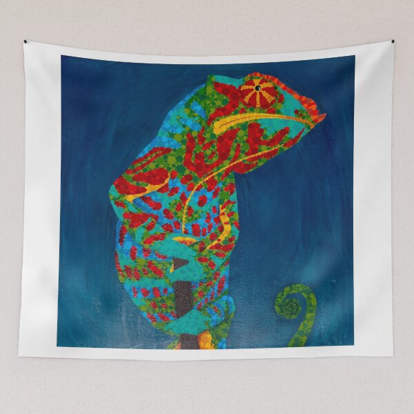 Item preview,  "Multicolored Chameleon: Portrait of Elegance" designed and sold by Pintarrajearte.