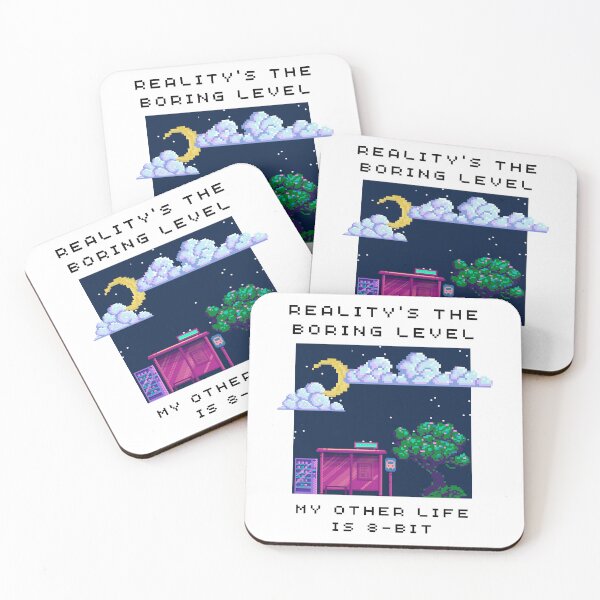 Item preview, Reality's the boring level. My other life is 8-bit designed and sold by Custom-Print.