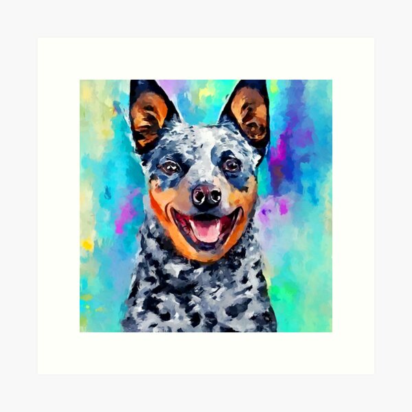 Australian Cattle Dog, head in profile, panting For sale as Framed