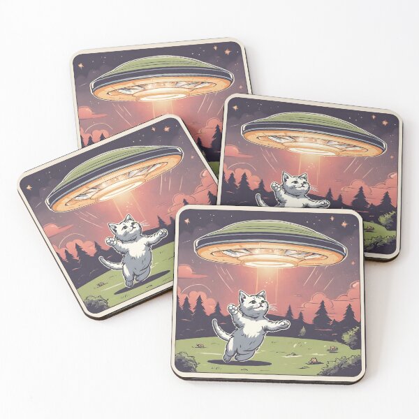 Item preview, UFO Kitten Abduction designed and sold by Denvervineart.