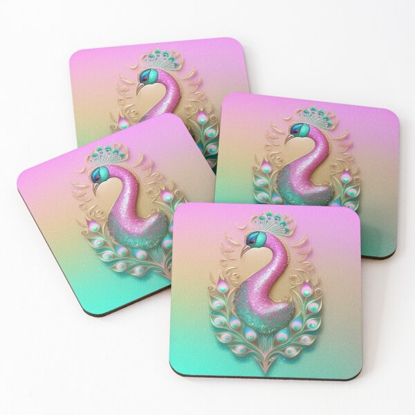 Item preview, Pink and green Peacock  designed and sold by Roxburylane.
