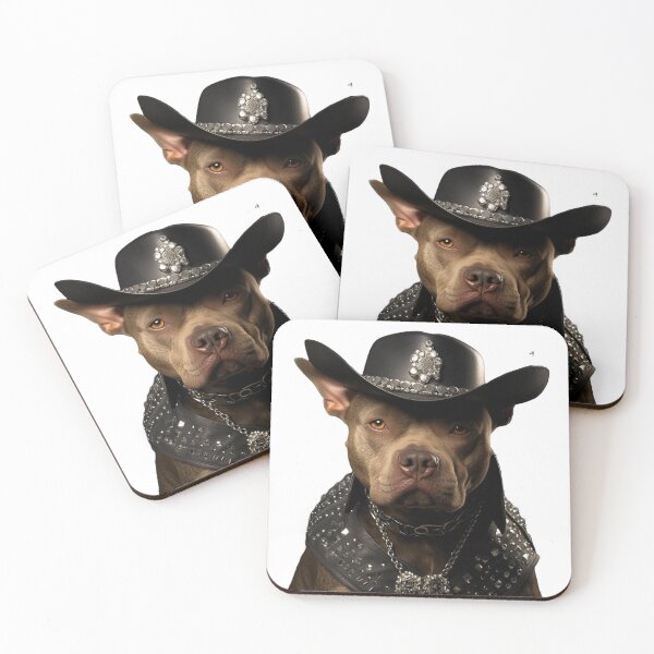 Item preview, Studded Pitbull Cowboy designed and sold by poshprintlab.