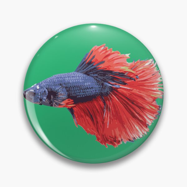 Artikelvorschau, Rot/blaue Betta-Illustration entworfen und verkauft von Corner-Distro.