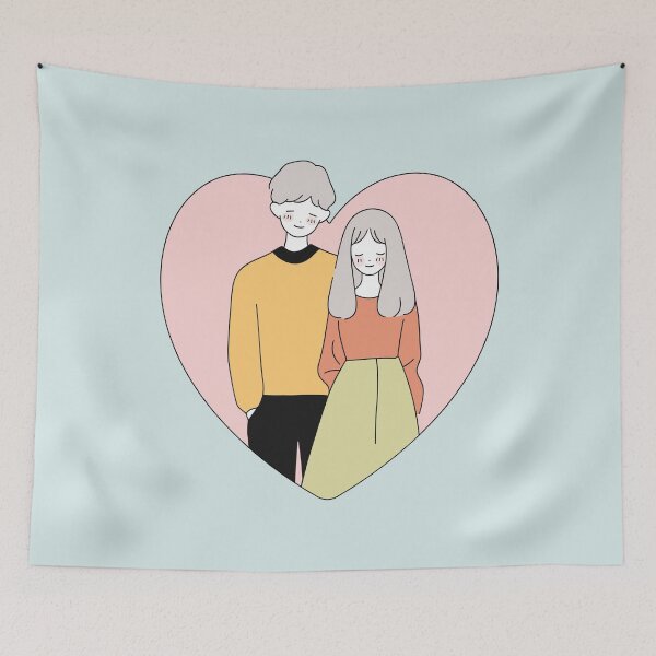 Item preview, Love Bubble: Cute Couple Illustration in a Heart designed and sold by PersonalSpacePH.