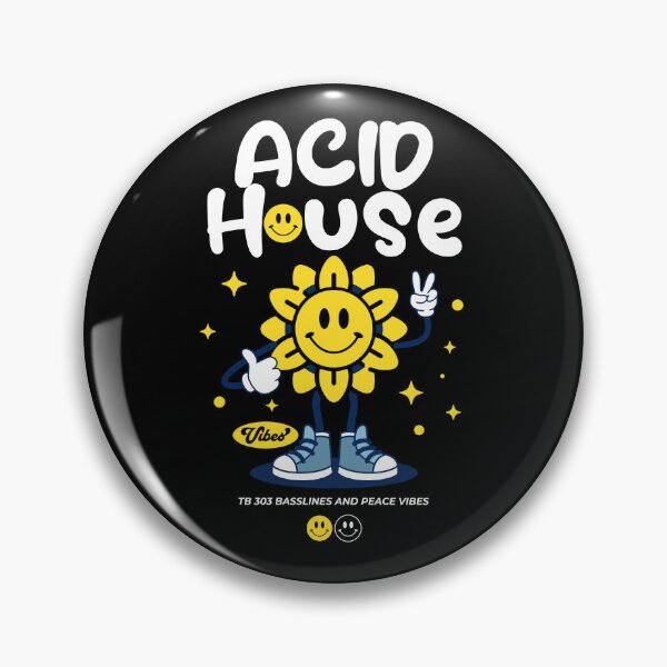 Item preview, ACID HOUSE  - Smiley Peace Flower (white)  designed and sold by Discothreadz.