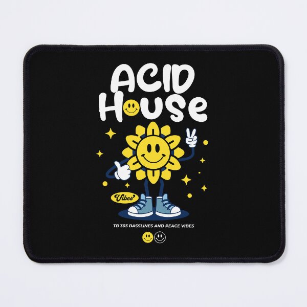Item preview, ACID HOUSE  - Smiley Peace Flower (white)  designed and sold by Discothreadz.