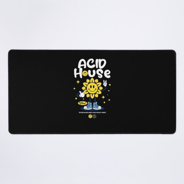 Item preview, ACID HOUSE  - Smiley Peace Flower (white)  designed and sold by Discothreadz.