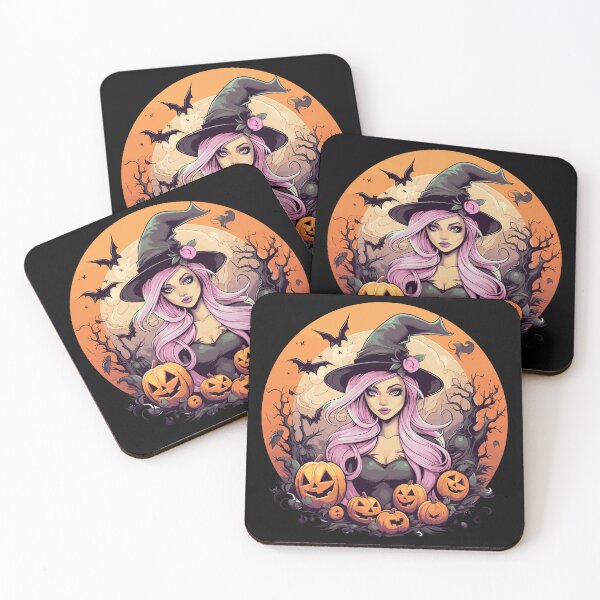 Item preview, Cartoon Witch with Pink Hair - Halloween Midnight Hocus Pocus Magic designed and sold by BNCH44.