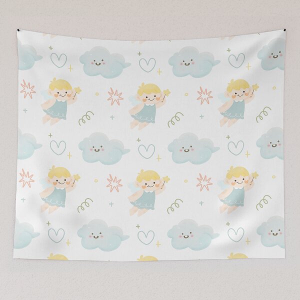 Item preview, kawaii Cute little angel watercolor pattern baby shower christmas festive designed and sold by TNwandesignart.