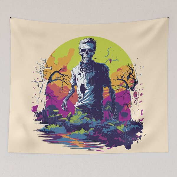 Item preview, Halloween Zombie Under the Full Moon - Halloween Cemetery Horror designed and sold by BNCH44.
