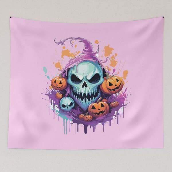 Item preview, Halloween Terrifying Ghost Amidst Pastel Pumpkin Graffiti designed and sold by BNCH44.