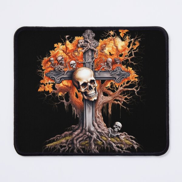 Item preview, Halloween Skull And Bones Rock Gothic Tree designed and sold by PugD.