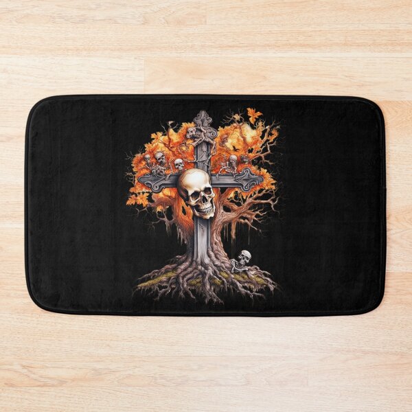 Item preview, Halloween Skull And Bones Rock Gothic Tree designed and sold by PugD.