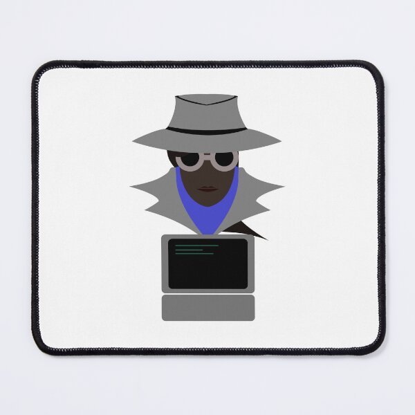 Item preview, Lady Grey (Afro W/Computer): A Cybersecurity Design designed and sold by McNerdic.