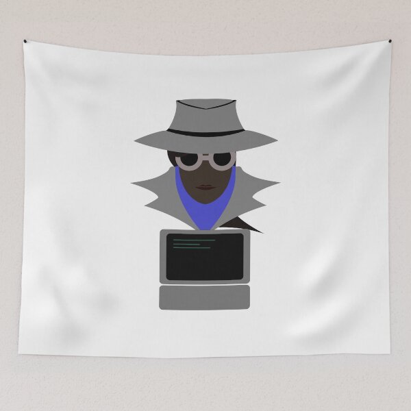 Item preview, Lady Grey (Afro W/Computer): A Cybersecurity Design designed and sold by McNerdic.