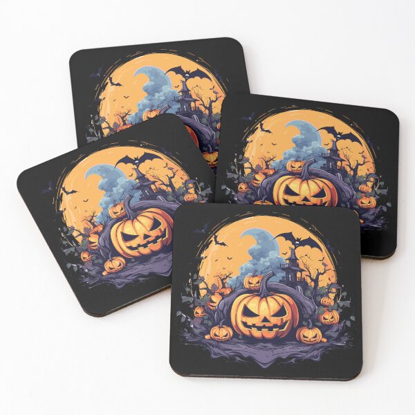 Item preview, Haunted Pumpkins and Spooky Manor Under the Halloween Full Moon designed and sold by BNCH44.