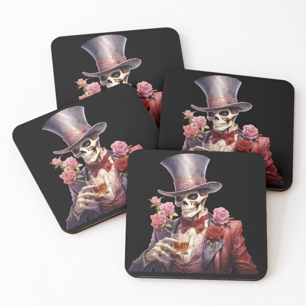 Item preview, Rock and Roll Rocker Spooky Halloween Skeleton Retro Skull and Roses designed and sold by PugD.
