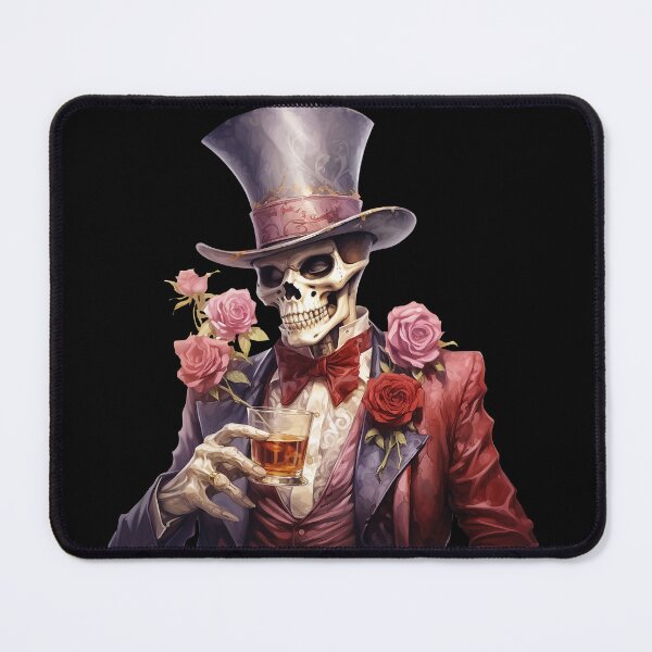 Item preview, Rock and Roll Rocker Spooky Halloween Skeleton Retro Skull and Roses designed and sold by PugD.