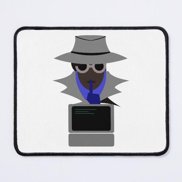 Item preview, Lady Grey Shush (Afro W/Computer): A Cybersecurity Design designed and sold by McNerdic.